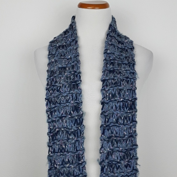 Handmade Multicolor Knitted Wrap Scarf - Picture 2 of 5